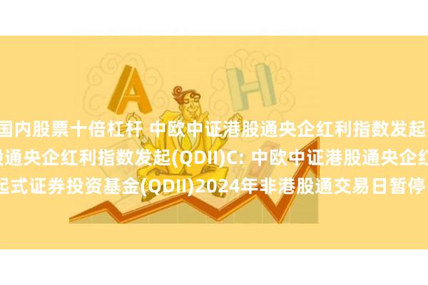 国内股票十倍杠杆 中欧中证港股通央企红利指数发起(QDII)A,中欧中证港股通央企红利指数发起(QDII)C: 中欧中证港股通央企红利指数发起式证券投资基金(QDII)2024年非港股通交易日暂停申购、赎回和定期定额投资业务的公告