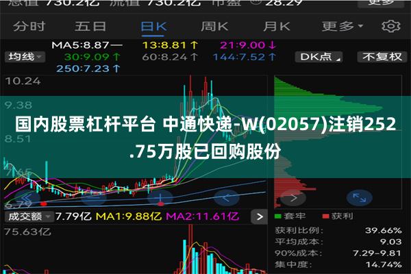 国内股票杠杆平台 中通快递-W(02057)注销252.75万股已回购股份